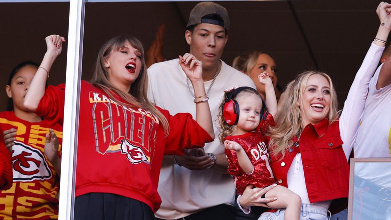 Taylor Swift Brittany Mahomes celebrating