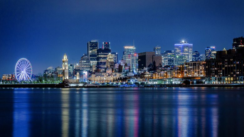 Lights illuminate nighttime Montreal